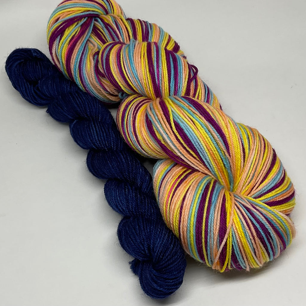 Big Brother Four Stripe Self Striping Yarn with Mini Skein for Toes and Heels