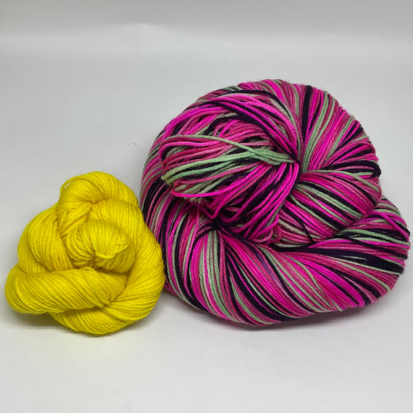 Game of Games Four Stripe Self Striping Yarn with Mini Skein for Toes and Heels