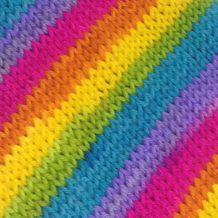 Summer Rainbow Six Stripe Self Striping Yarn