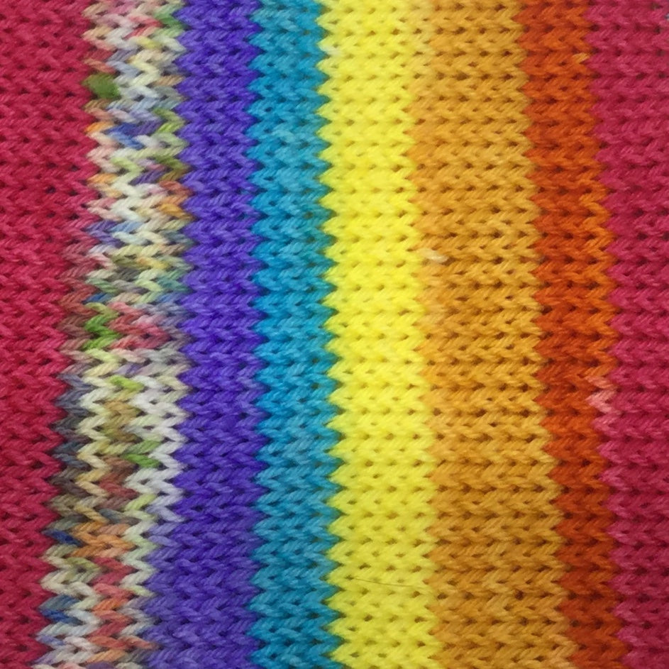 Rainbow Jello Seven Stripe Self Striping Yarn