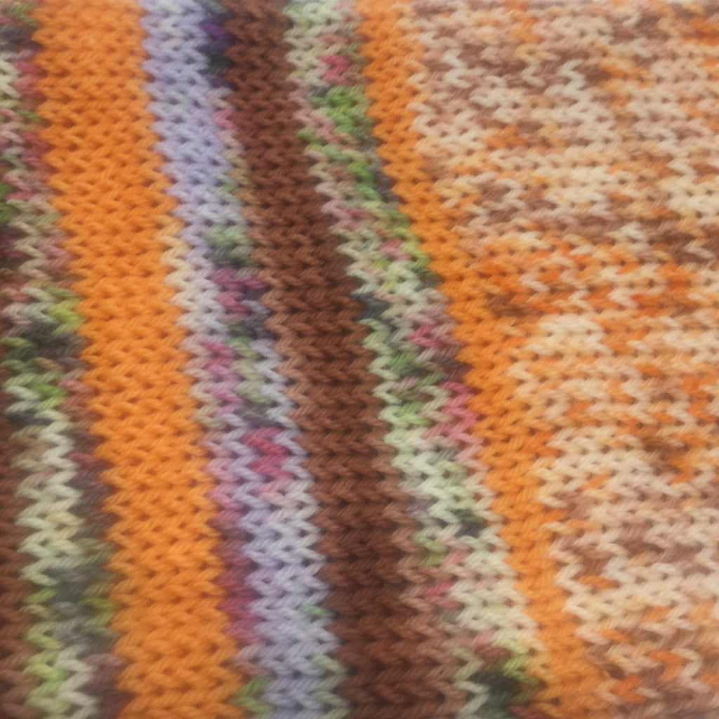 Pumpkin Spice ZomBody Four Stripe Self Striping Yarn with Mini Skein