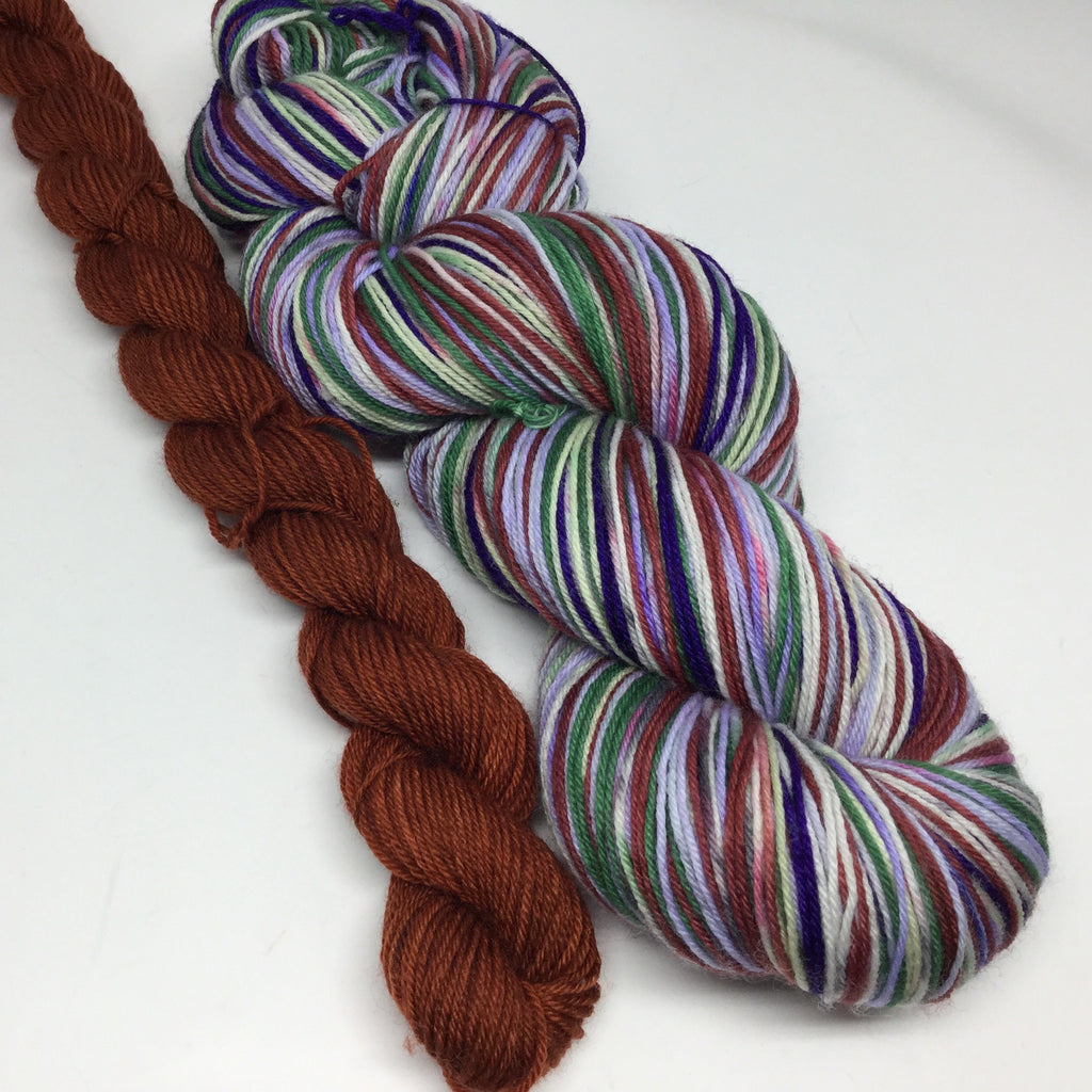 SteamPunk ZomBody Six Stripe Self Striping Yarn with Mini Skein