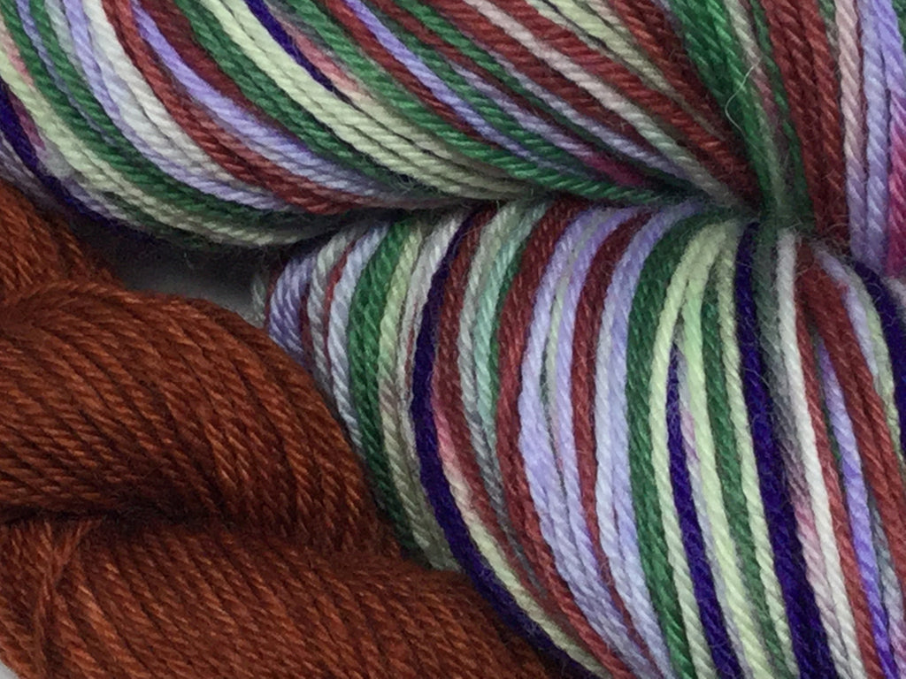 SteamPunk ZomBody Six Stripe Self Striping Yarn with Mini Skein