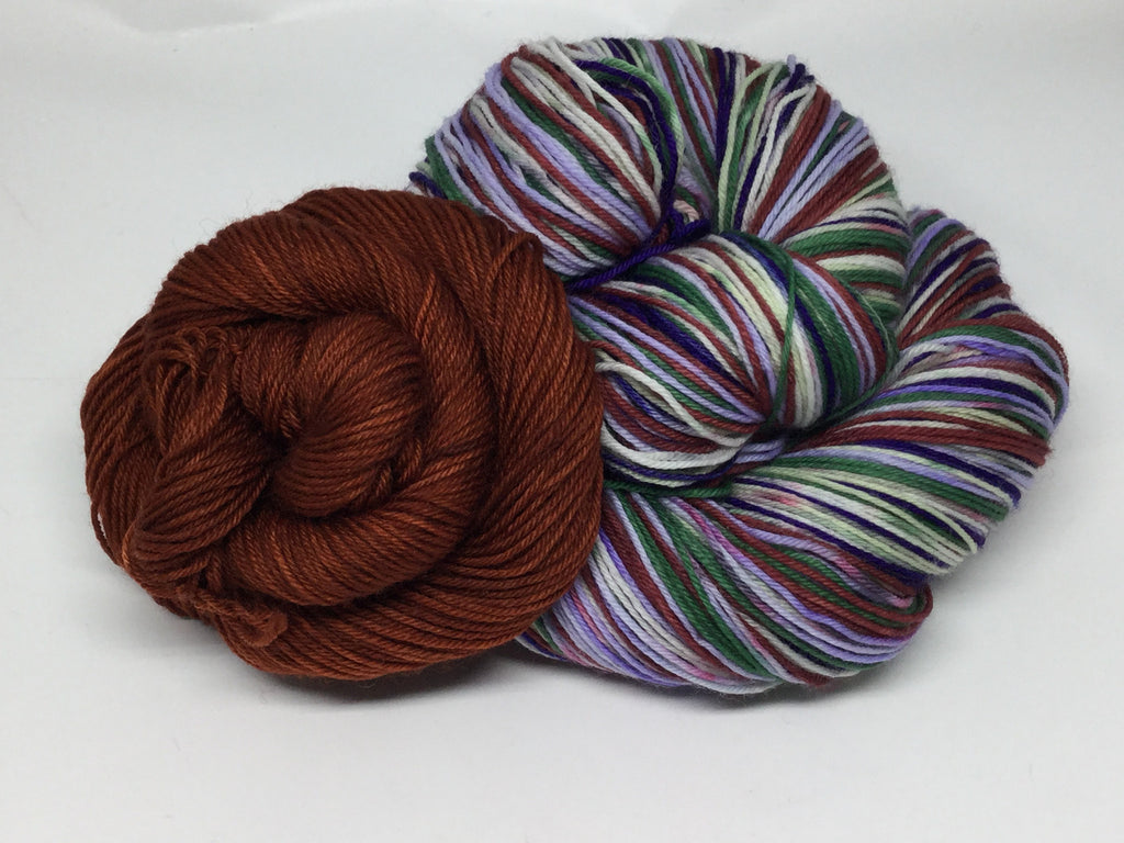 SteamPunk ZomBody Six Stripe Self Striping Yarn with Mini Skein