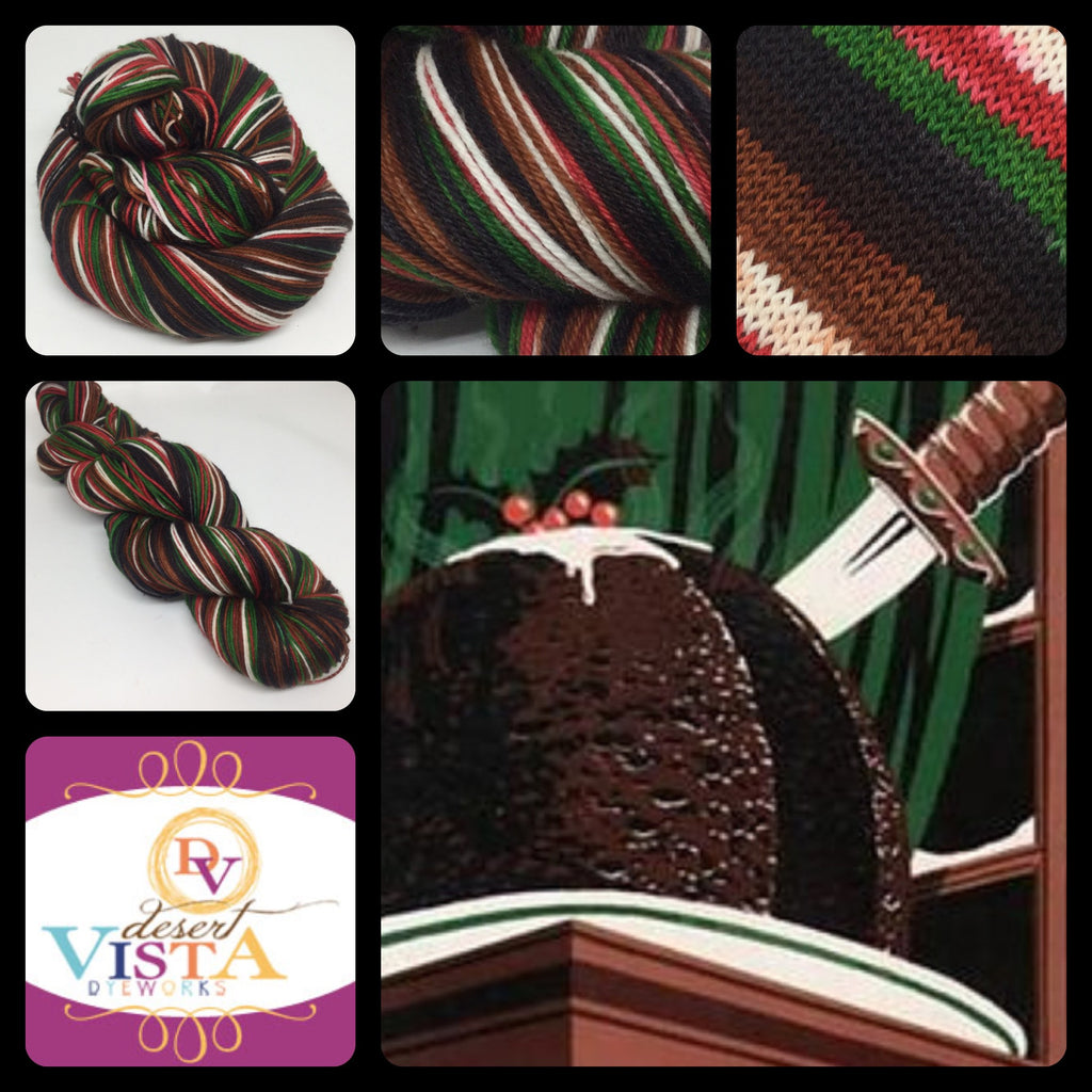 Agatha's Christmas Pudding Six Stripe Self Striping Yarn