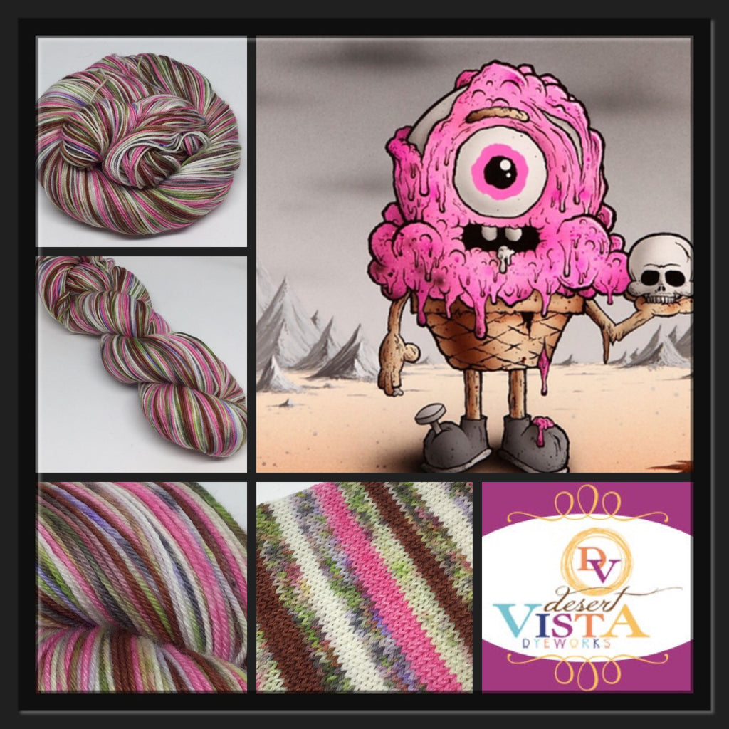 ZomBody Screams for Ice Cream Six Stripe Self Striping Yarn