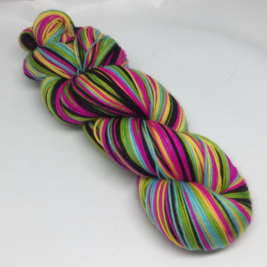 Neon Skull Five Stripe Self Striping Yarn