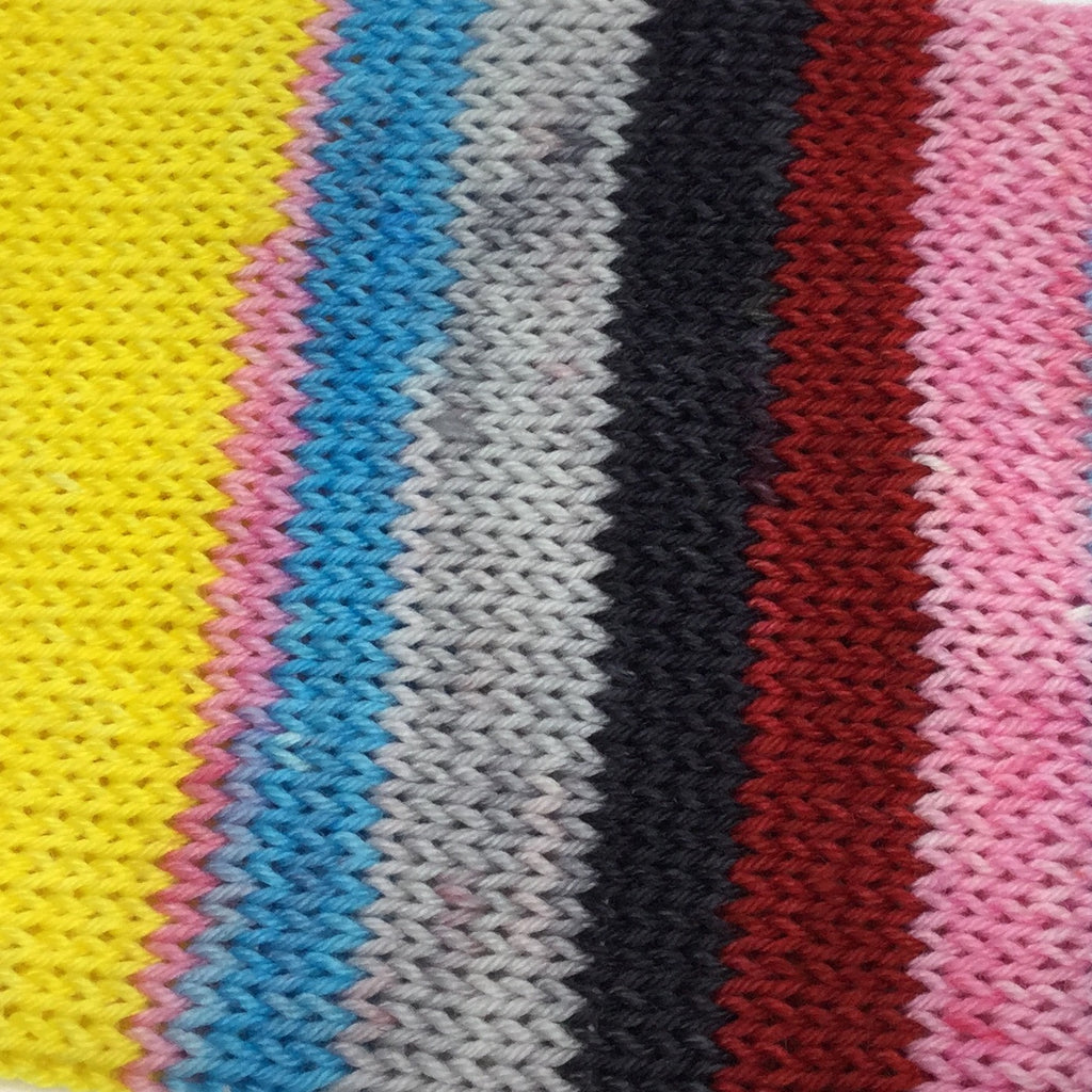 Rocky Horror Five Stripe Self Striping Yarn With Heel/Toe Mini Skein