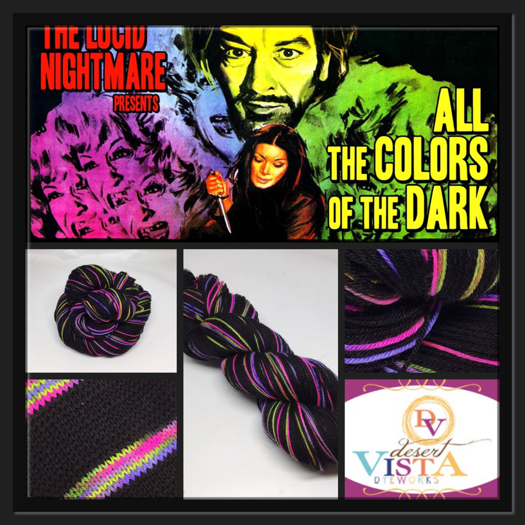Colors of the Dark Two Stripe Self Striping Yarn