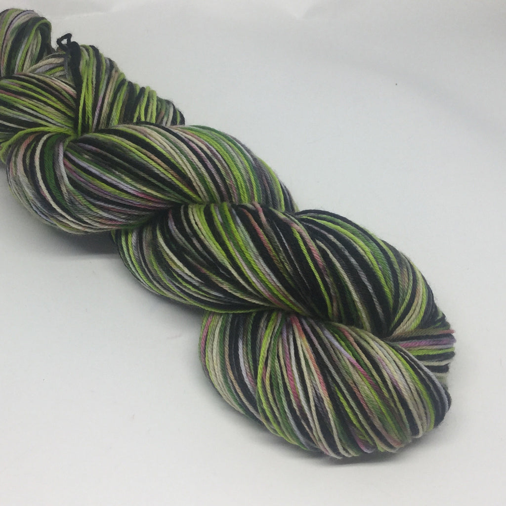 Zombody is a Wicked Witch Four Stripe Self Striping Yarn