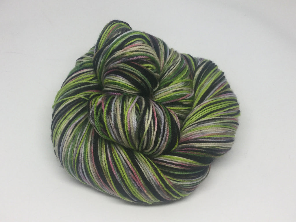 Zombody is a Wicked Witch Four Stripe Self Striping Yarn