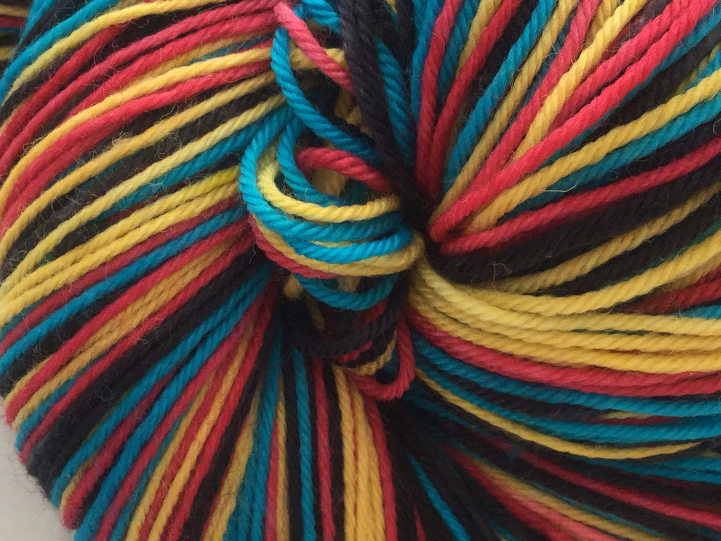 Wonder Woman Four Stripe Self Striping Yarn READY TO SHIP