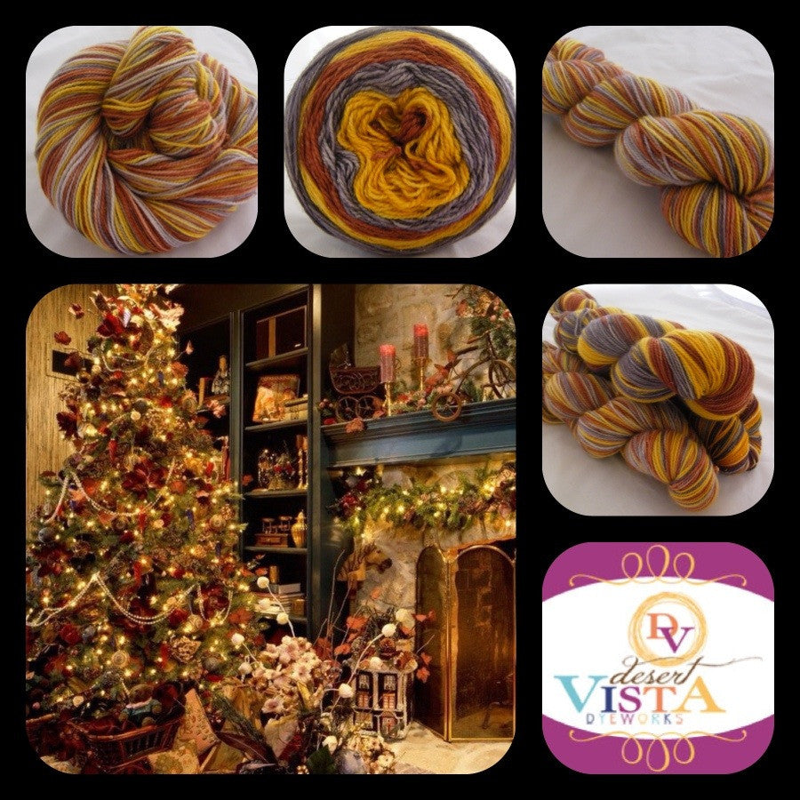 Metallic Holiday Three Stripe Self Striping Yarn