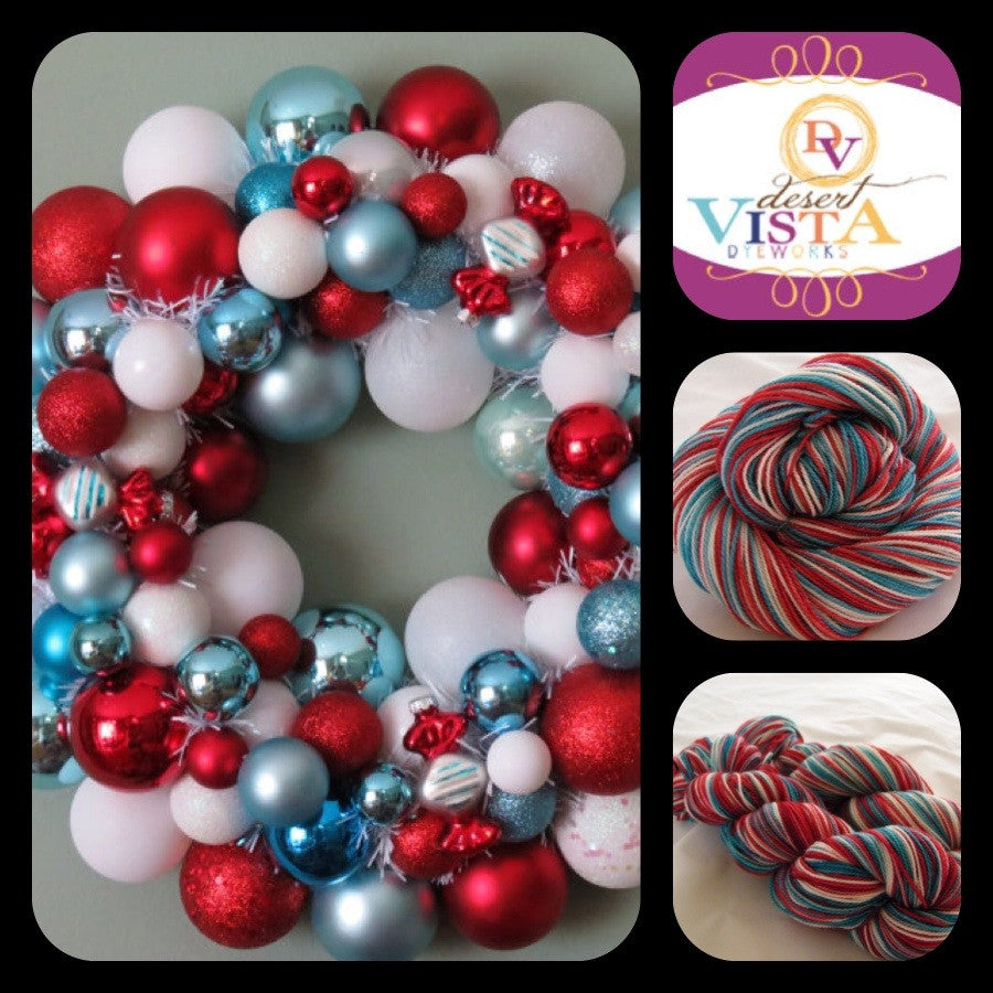 Holiday Wreath Three Stripe Self Striping Yarn