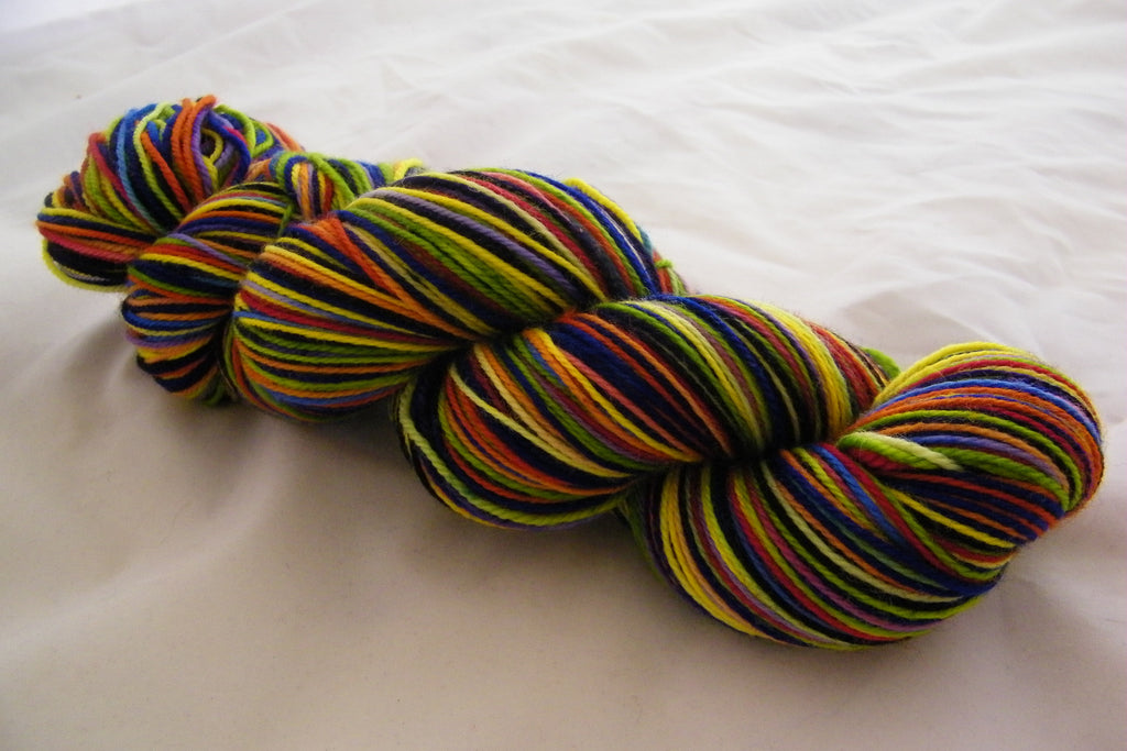 Roller Disco Rainbow Six Stripe Self Striping Yarn