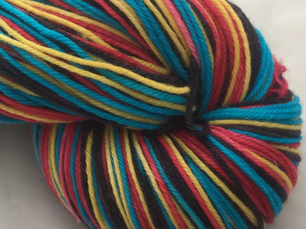Wonder Woman Four Stripe Self Striping Yarn READY TO SHIP