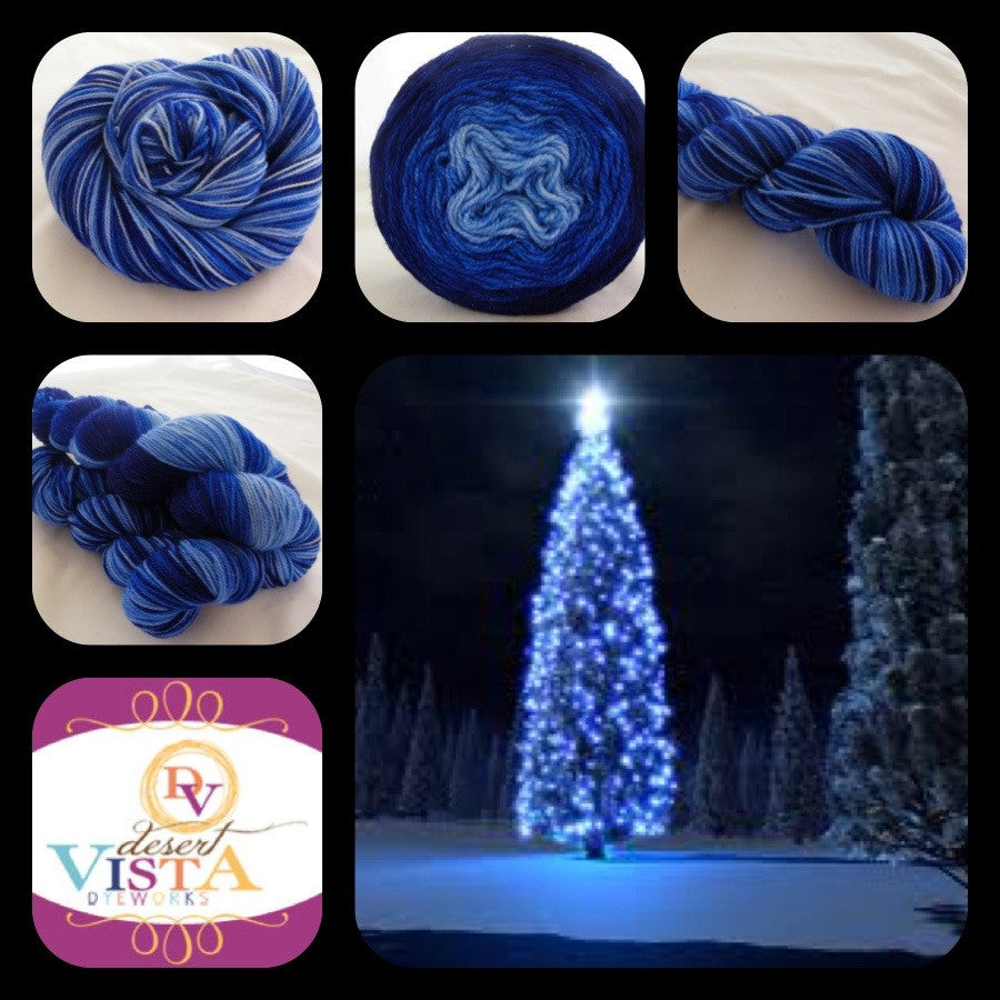Blue Christmas Without You Six Stripe Self Striping Yarn