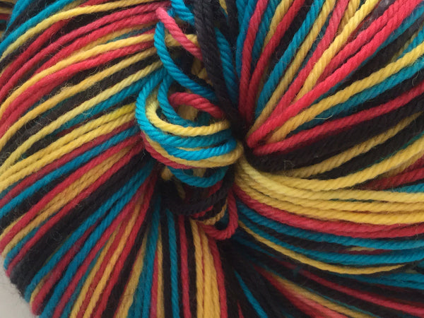 Wonder Woman Four Stripe Self Striping Yarn READY TO SHIP