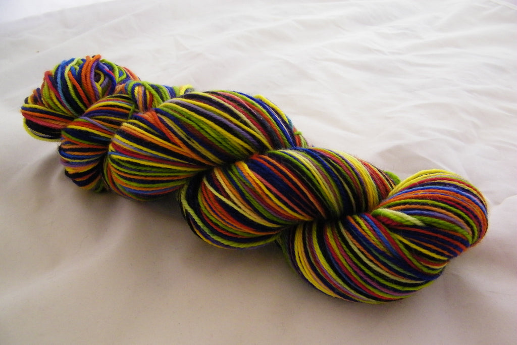 Roller Disco Rainbow Six Stripe Self Striping Yarn