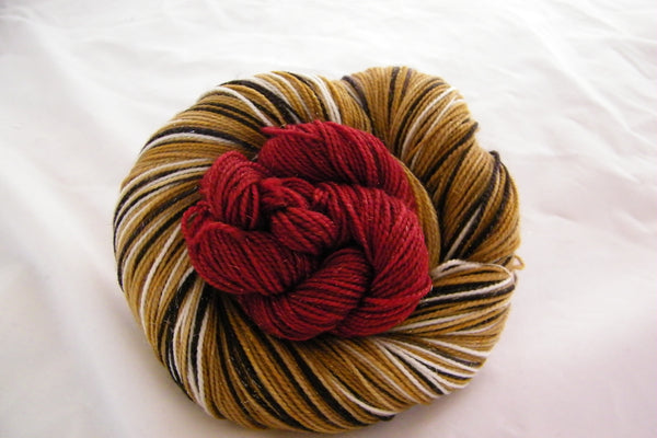 Gingerbread People Four Stripe Self Striping with Mini Skein