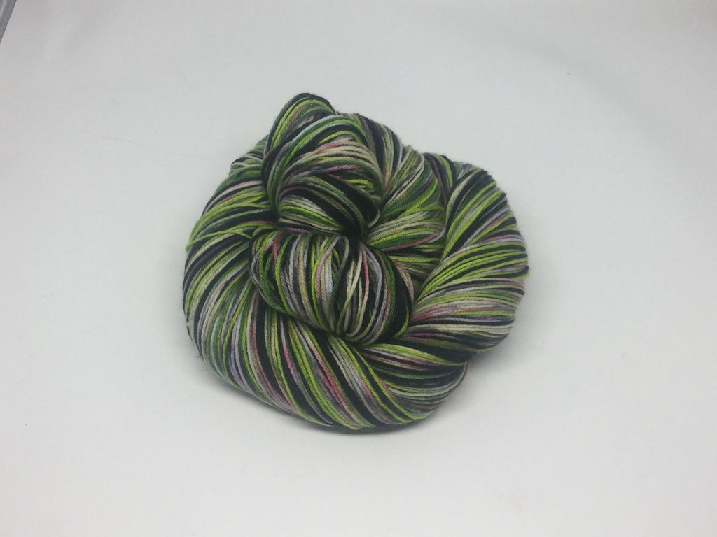 Zombody is a Wicked Witch Four Stripe Self Striping Yarn