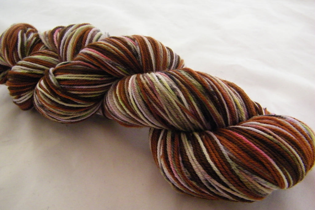 Solid Chocolate ZomBunny Four Stripe Self Striping Yarn